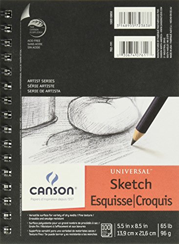 0704660930218 - CANSON UNIVERSAL SKETCH PAD 5.5X8.5 6 PACK