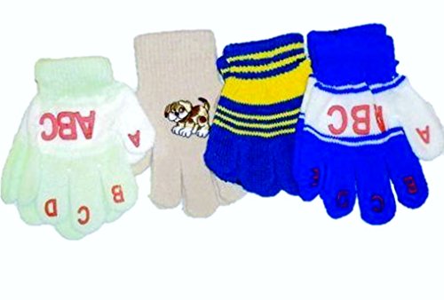 0704725959864 - FOUR PAIRS OF ONE SIZE MAGIC GLOVES FOR INFANTS AGES 1-3 YEARS