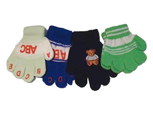 0704725960716 - SET OF FOUR PAIRS OF ONE SIZE MAGIC GLOVES FOR TODDLERS FOR AGES 1-3 YEARS
