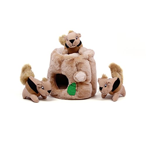0704740097183 - OUTWARD HOUND HIDE-A-SQUIRREL DOG TOY PLUSH DOG SQUEAKY TOY PUZZLE, 4 PIECE, LARGE