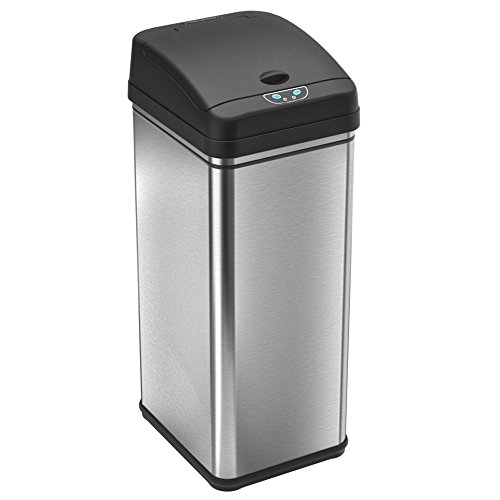 0704740434582 - ITOUCHLESS DEODORIZER AUTOMATIC SENSOR TOUCHLESS TRASH CAN, 49 LITER / 13 GALLON, STAINLESS STEEL