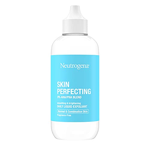 0070501102183 - NEUTROGENA SKIN PERFECTING DAILY LIQUID FACIAL EXFOLIANT WITH 9% AHA/PHA BLEND FOR NORMAL & COMBINATION SKIN, SMOOTHING & BRIGHTENING LEAVE-ON EXFOLIATOR, OIL- & FRAGRANCE-FREE, 4 FL. OZ