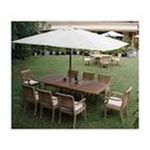 0705105456010 - NEW 9 PC LUXURIOUS GRADE-A TEAK DINING SET - 94 DOUBLE EXTENSION RECTANGLE TABLE AND 8 ARM / CAPTAIN CHAIRS