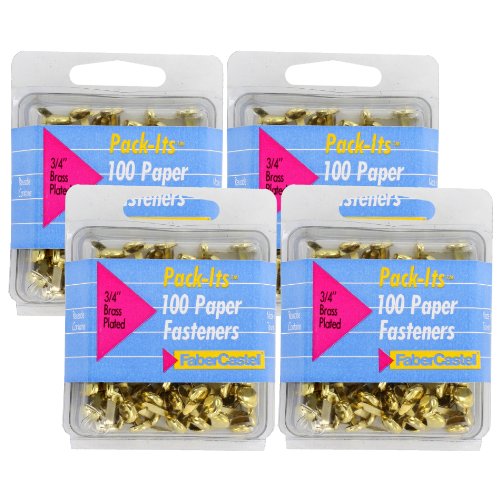 0070530832518 - FABERCASTELL PACK-ITS BRASS PLATED PAPER FASTENERS, 3/4 DIAMETER, GOLD, 400 EAC
