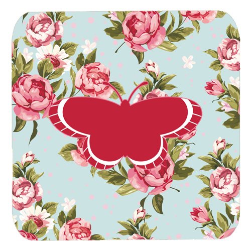 0705332173056 - CAROLINE'S TREASURES BB1039-RS-BU-FC BUTTERFLY SHABBY CHIC BLUE ROSES FOAM COASTERS (SET OF 4), 3.5 H X 3.5 W, MULTICOLOR