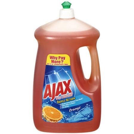 0705363022972 - AJAX TRIPLE ACTION ORANGE DISH & HAND SOAP, 90 OZ, CUTS GREASE, FIGHTS ODORS, WASHES AWAY DIRT AND BACTERIA