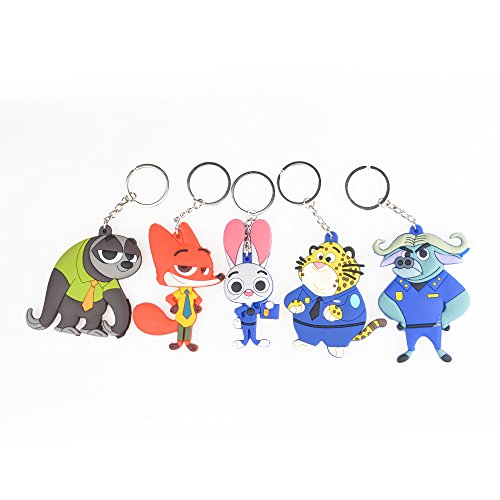 0705377281709 - MAXAGATHE LOVELY 5PCS ZOOTOPIA CHARACTERS FIGURE SILICONE KEYCHAINS GOOD GIFTS FOR KIDS FRIENDS - STYLE B