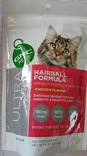 0705521099914 - GNC PETS ULTRA MEGA HAIRBALL FORMULA FOR ALL CATS, CHICKEN FLAVOR- 120 SOFT CHEWS