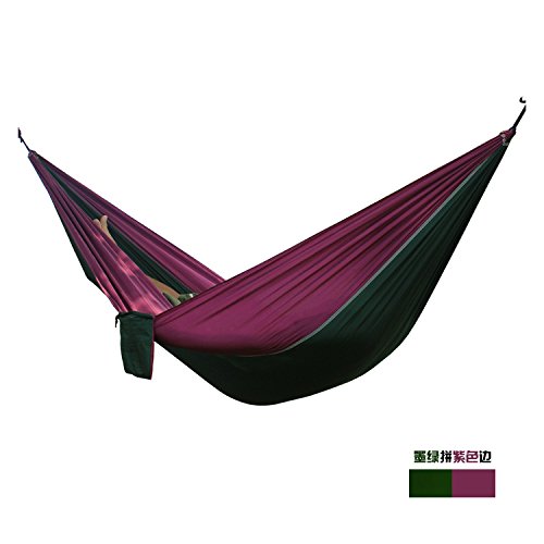 0705641241996 - B.O.S. PORTABLE NYLON PARACHUTE HAMMOCK -PERFECT FOR CAMPING, HIKING, VACATIONS, TRIPS, SPORTS & LIVING LIFE TO ITS FULLEST - LETS BUG OUT (MAROON/GRAY)