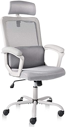 0705690493568 - OFFICE CHAIR - ERGONOMIC HIGH BACK DESK CHAIR WITH ADJUSTABLE HEIGHT, LUMBAR SUPPORT AND HEADREST, DESK COMPUTER CHAIR