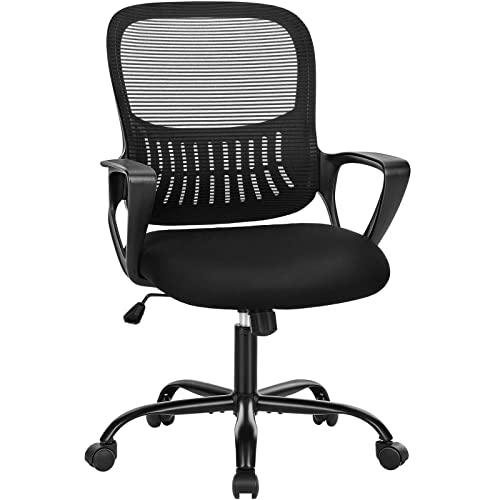 0705690658059 - ERGONOMIC OFFICE CHAIR, HOME DESK MESH CHAIR WITH FIXED ARMREST, EXECUTIVE COMPUTER CHAIR WITH SOFT FOAM SEAT CUSHION AND LUMBAR SUPPORT