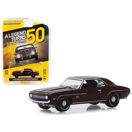 0705833682453 - 1969 CHEVROLET COPO CAMARO ”COPO TURNS 50” BURGUNDY ”ANNIVERSARY COLLECTION” 1/64 DIECAST MODEL CAR BY GREENLIGHT