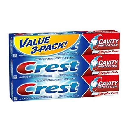 0705860945361 - CREST CAVITY PROTECTION FLUORIDE ANTICAVITY REGULAR TOOTHPASTE 6.4 OZ, 3-PACK