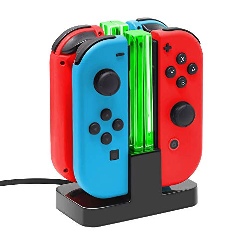 0705954048985 - JOY CON CHARGING DOCK FOR NINTENDO SWITCH BY TALKWORKS | DOCKING STATION CHARGES UP TO 4 JOY-CON CONTROLLERS SIMULTANEOUSLY - CONTROLLERS NOT INCLUDED (LED)