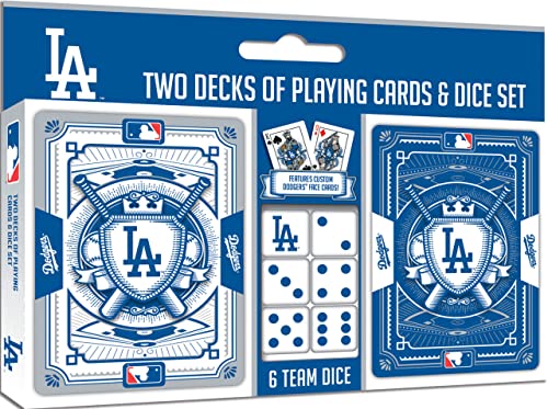 0705988013331 - BABY FANATIC LAD3230: LOS ANGELES DODGERS 2-PACK PLAYING CARDS & DICE SET