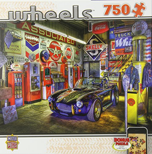 0705988614095 - MASTERPIECES PUZZLE COMPANY WHEELS JEWEL OF THE GARAGE JIGSAW PUZZLE (750-PIECE), ART BY LINDA BERMAN