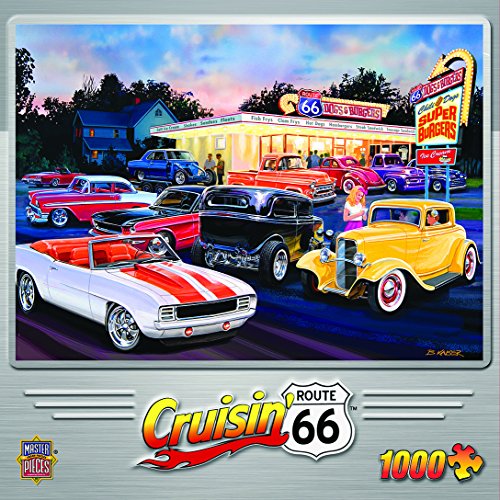 0705988717659 - CRUISIN ROUTE 66 DOGS AND BURGERS 1000 PIECE PUZZLE MASTERPIECE PUZZLE