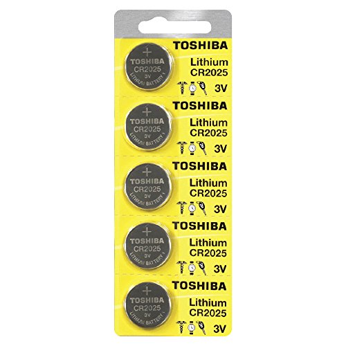 0706148513500 - TOSHIBA CR2025 3 VOLT LITHIUM COIN BATTERY (5 BATTERIES)