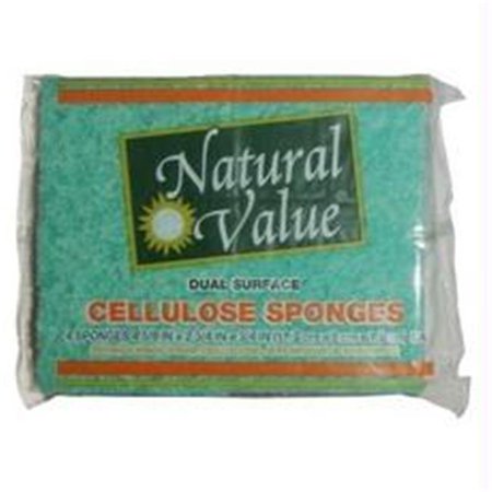 0706173100096 - NATURAL VALUE B60079 NATURAL VALUE DUAL SURFACE CELLULOSE SPONGE -24X4CT