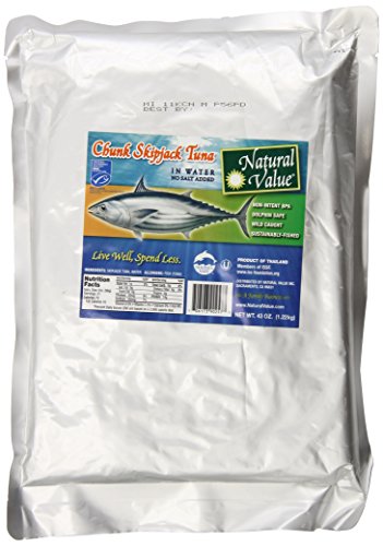0706173902577 - NATURAL VALUE NO SALT ADDED CHUNK SKIPJACK TUNA IN WATER, 43 OUNCE POUCH