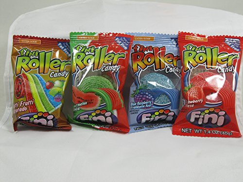 0706177197269 - FINI ROLLERS 4 FLAVORS MIX, EXTRA SOUR, 24 PACK