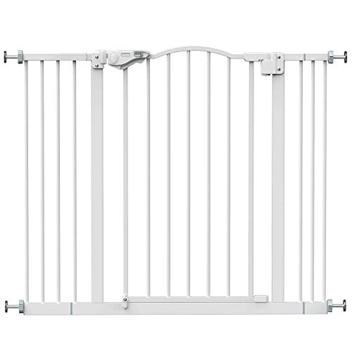 0706189603468 - INNOTRUTH SAFETY BABY GATE FITS 29-39.6, EASY INSTALL METAL PRESSURE/HARDWARE MOUNTED DOG GATES, 30 TALL 45CM WALK-THRU CHILD GATE WITH 180° OPENING BOTH SIDES, NO DRILLING WALL PRORECTED, WHITE