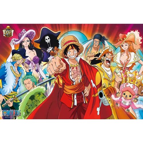 0706302368175 - JAPAN OFFICIAL ONE PIECE JIGSAW PUZZLE - STRAW HAT PIRATES 15TH ANNIVERSARY ALL STARS 1000 PIECE LONG SQUARE WALL ARTS KIDS TOY HOUSE ROOM DECOR DECORATION MONKEY D. LUFFY ZORO NAMI USOPP SANJI ENSKY