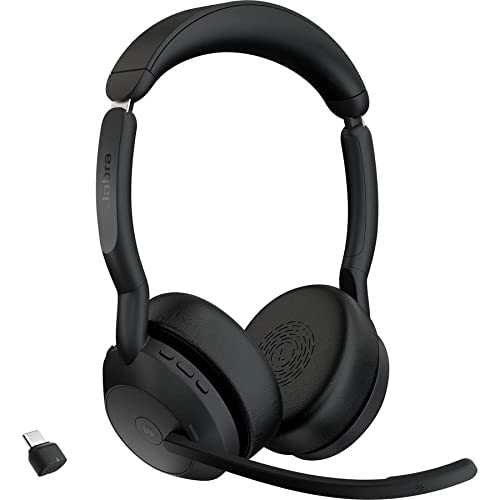 0706487024033 - JABRA EVOLVE2 55 STEREO WIRELESS HEADSET - FEATURES AIRCOMFORT TECHNOLOGY, NOISE-CANCELLING MICS & ACTIVE NOISE CANCELLATION - MS TEAMS CERTIFIED, WORKS WITH OTHER PLATFORMS - BLACK