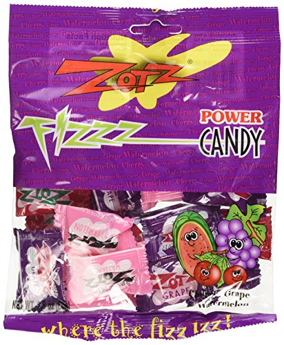 0070650005700 - ZOTZ ASSORTED HARD CANDY WITH FIZZY POWDER INSIDE - CHERRY, GRAPE, AND WATERMELON - 2.8 OZ RETAIL PACK