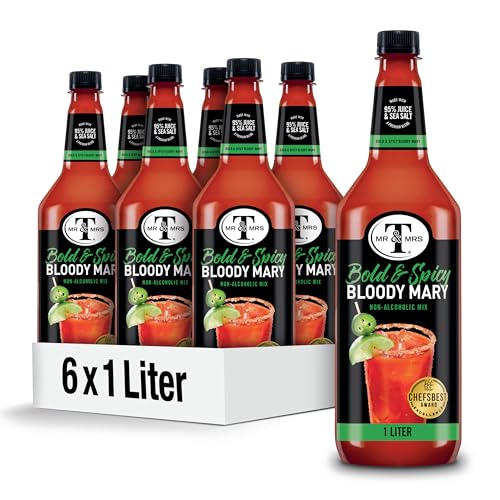 0070655000557 - MR & MRS T BOLD & SPICY BLOODY MARY MIX, 1 LITER BOTTLE (PACK OF 6)