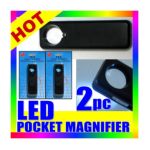 0706569041255 - 2 X 10X POCKET MAGNIFIER WITH LED LIGHT MAGNIFYING ILLUMINATED READING LENS NEW