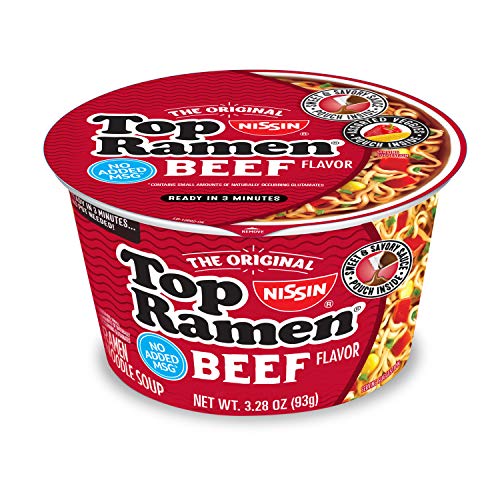 0070662126028 - NISSIN TOP RAMEN BOWL, BEEF, 3.28 OUNCE (PACK OF 6)