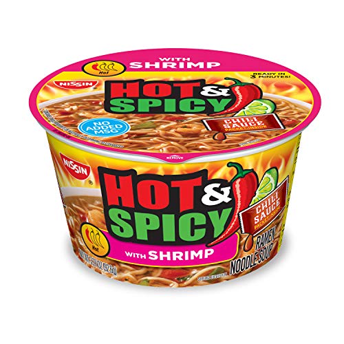 0070662196625 - NISSIN NOODLE BOWL, HOT & SPICY, SHRIMP, 3.27 OUNCE (PACK OF 6)