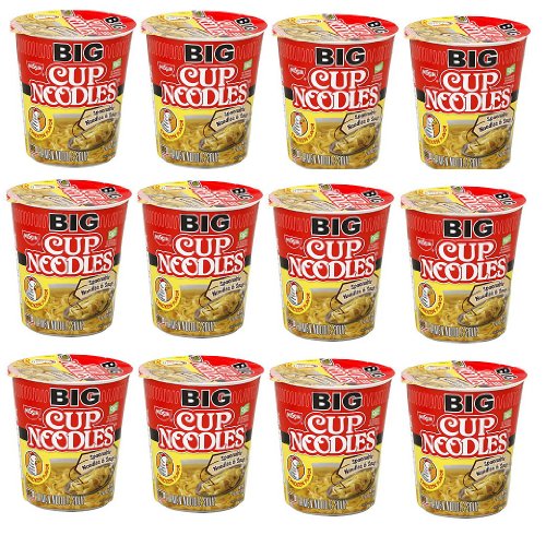 0070662234037 - NISSIN BIG CUP NOODLE MICROWAVABLE AND SPOONABLE NOODLES & SOUP CHICKEN FLAVOR WITH OG TRANS FAT FOR BEST IN RAMEN INSTANT NODDLE SOUP- 12 PACK OF 2.82 OZ CUPS