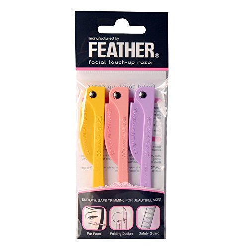 0706695776830 - FEATHER FLAMINGO FACIAL TOUCH-UP RAZOR PACK OF 3 RAZORS