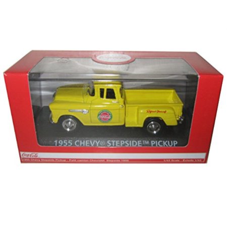 0706752487815 - 1955 CHEVROLET PICKUP TRUCK STEPSIDE COCA COLA YELLOW 1/43 BY MOTORCITY CLASSICS 430001