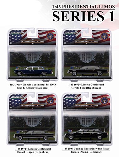 0706752491942 - PRESIDENTIAL LIMOUSINE SERIES 1, 4PC SET 1/43 BY GREENLIGHT 86110 A-B-C-D
