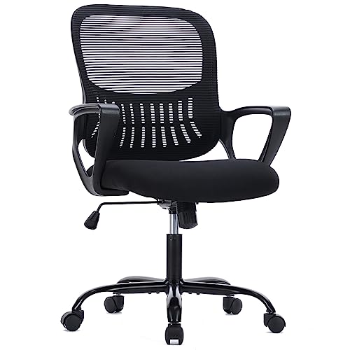 0706859198843 - OFFICE CHAIR, DESK CHAIR, HOME OFFICE DESK CHAIR WITH WHEELS, ERGONOMIC COMPUTER MESH OFFICE CHAIR WITH ARMRESTS, SWIVEL ROLLING CHAIR WITH LUMBAR SUPPORT, ADJUSTABLE HEIGHT ROCKING MODE