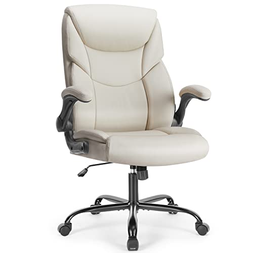 0706859201444 - EXECUTIVE OFFICE CHAIR - ERGONOMIC DESK CHAIR BIG AND TALL COMPUTER CHAIRS PU LEATHER HOME CHAIR HIGH BACK FLIP-UP ARMRESTS WITH LUMBAR SUPPORT