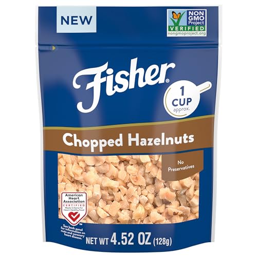 0070690014076 - FISHER HAZELNUTS CHOPPED UNSALTED CULINARY ONE-CUP 4.52 OZ, NO PRESERVATIVES, NATURALLY GLUTEN FREE, NON-GMO, VEGAN, PALEO, KETO NUTS