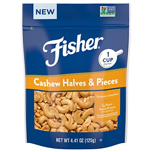 0070690014090 - FISHER CASHEW HALVES UNSALTED CULINARY ONE-CUP 4.41 OZ