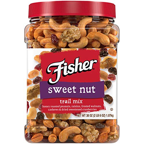 0070690270748 - FISHER SNACK FISHER SWEET NUT TRAIL MIX, 38 OZ, HONEY ROASTED PEANUTS, RAISINS, FROSTED WALNUTS, CASHEWS, DRIED SWEETENED CRANBERRIES