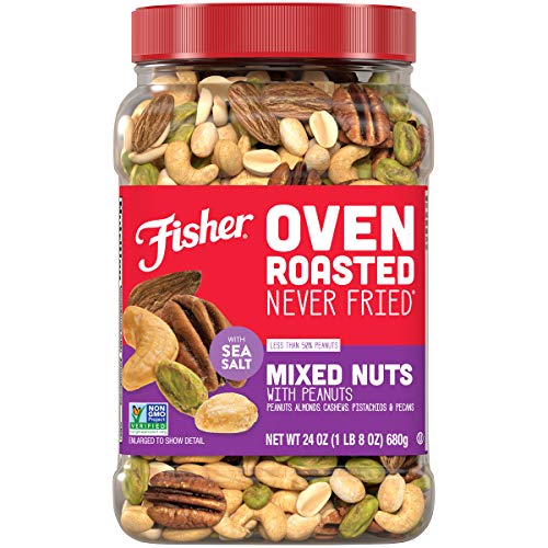 0070690270793 - FISHER SNACK OVEN ROASTED NEVER FRIED MIXED NUTS, 24 OZ, PEANUTS, ALMONDS, CASHEWS, PISTACHIOS, PECANS, MADE WITH SEA SALT