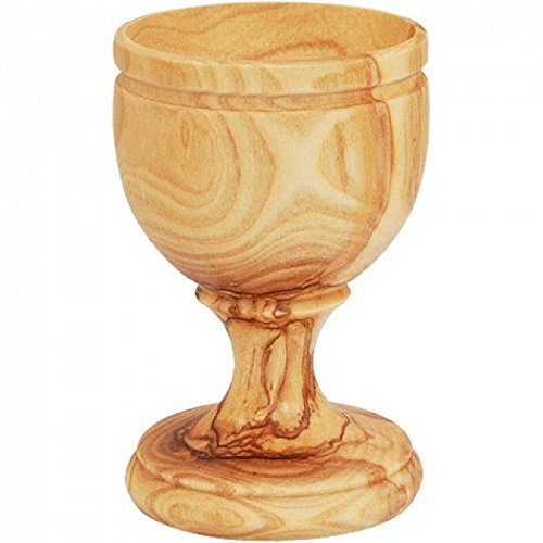 0706927625714 - THE JERUSALEM GIFT SHOP OLIVE WOOD COMMUNION CUP - SMALL STEM - PACK OF 10