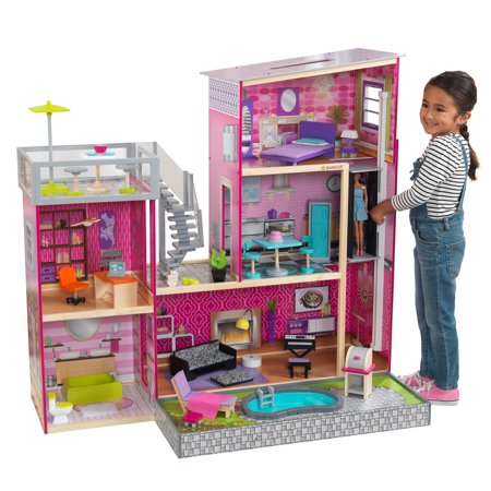 0706943658338 - KIDKRAFT GIRL'S UPTOWN DOLLHOUSE WITH FURNITURE