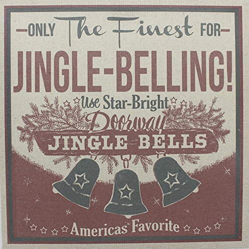 0706996017113 - VINTAGE STYLE BURLAP DECORATIVE SIGN FOR CHRISTMAS - JINGLE BELLING!
