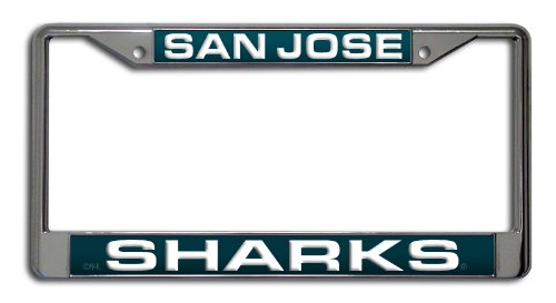 0707003781805 - NHL SAN JOSE SHARKS LASER CUT CHROME PLATE FRAME