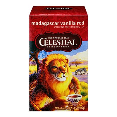 0707003958535 - CELESTIAL SEASONINGS RED TEA CAFFEINE FREE MADAGASCAR VANILLA - 20 TEA BAGS (PACK OF 6)