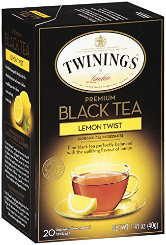 0707004064600 - TWININGS FLAVORED BLACK TEA, LEMON TWIST, 20 COUNT BAGGED TEA (6 PACK)