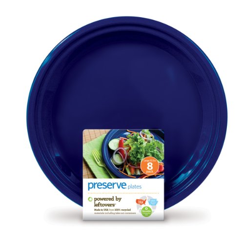 0707005068003 - PRESERVE ON THE GO LARGE PLATES, SET OF 8, MIDNIGHT BLUE